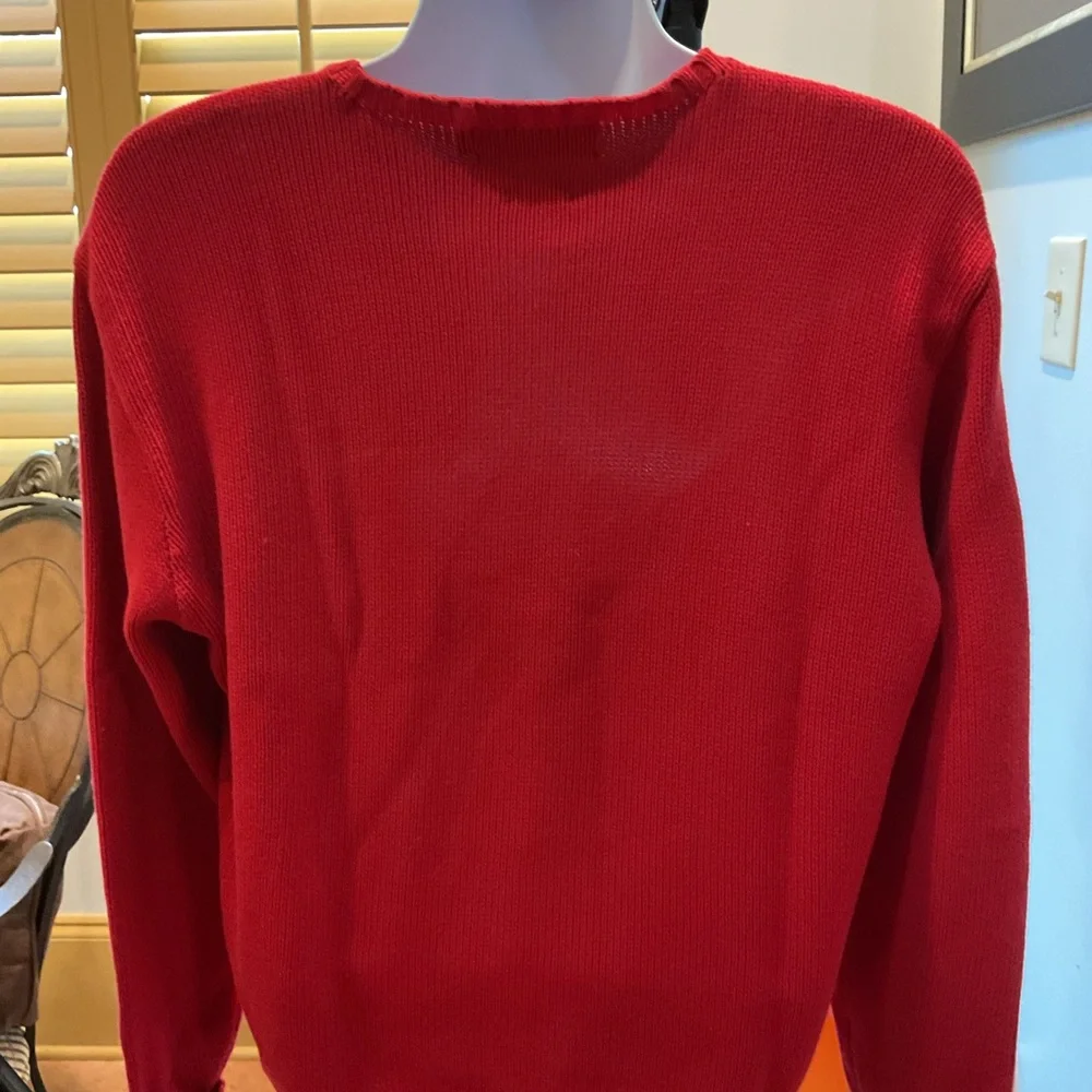 Ralph Lauren Men’s Red Crewneck Sweater Classic Knit - Picture 2 of 3